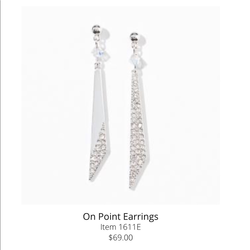 Touchstone Crystal “On Point Earrings” 2” Length